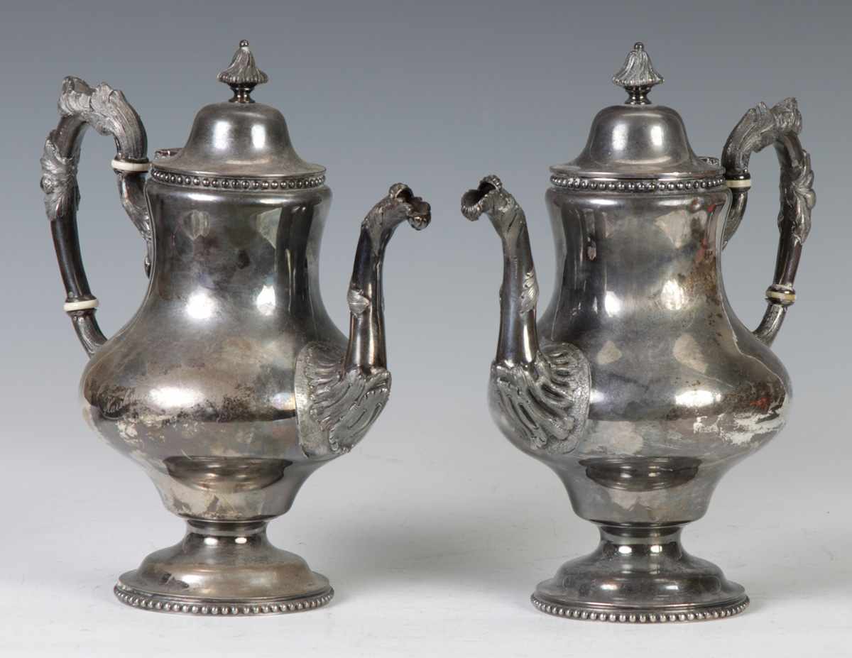 Appraisal: Pair of Bailey Co Chestnut St Sterling Silver Coffee Pots