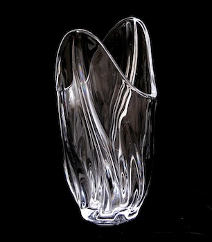 Appraisal: A French Art Glass Vase An irregularly shaped clear glass