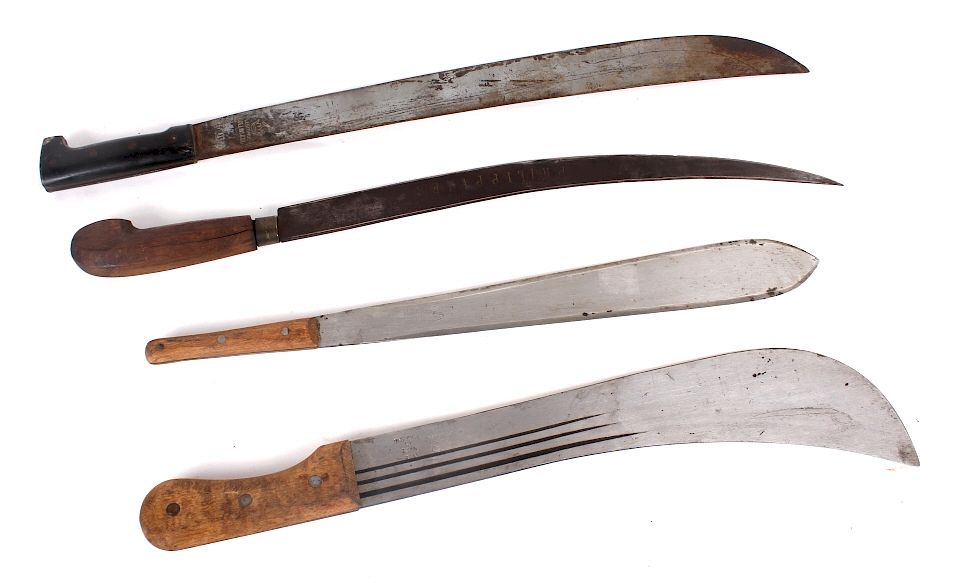 Appraisal: Vintage Machete Collection This lot features four machetes of various