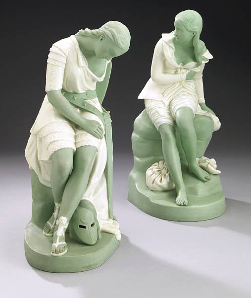 Appraisal: A pair of Minton parian ware figures of Clorinda and