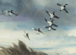 Appraisal: Roy Martell Mason Whistling into the Wind - Canvasbacks signed