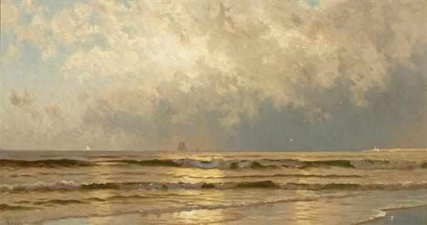 Appraisal: ALFRED THOMPSON BRICHER American - Coastal Scene with Lighthouse oil