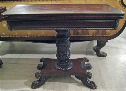 Appraisal: Classical carved mahogany card table philadelphia circa The rectangular top