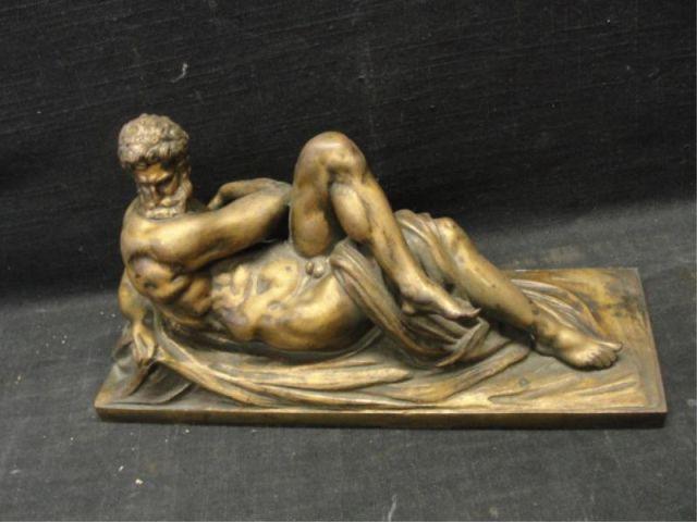 Appraisal: Neoclassical Bronze Sculpture of a Nude Male From a Mamaroneck