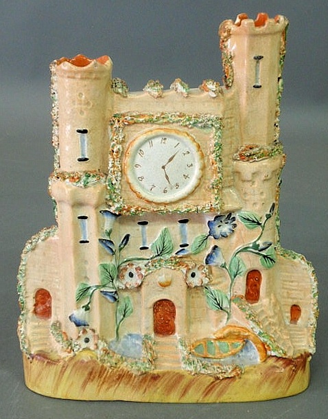 Appraisal: Staffordshire castle with clock tower h x w