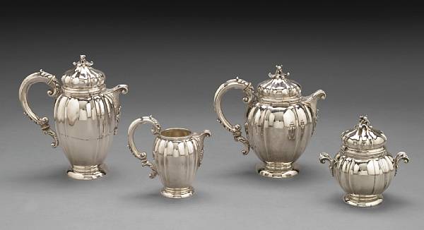 Appraisal: An Italian sterling four piece tea and coffee setBuccellati Milan