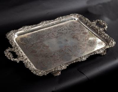 Appraisal: A silver plated two-handled tray cm wide