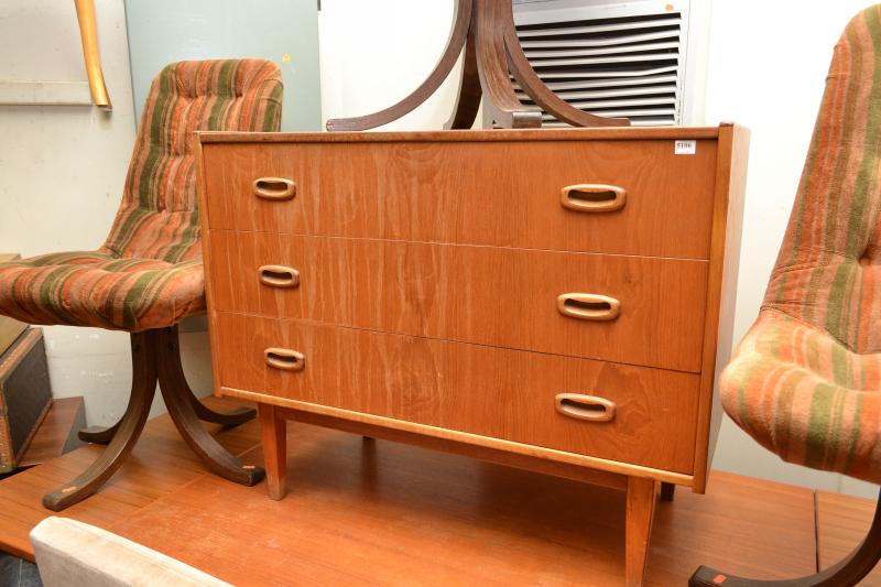 Appraisal: A 'S PARKER TEAK THREE DRAWER CHEST A 'S PARKER