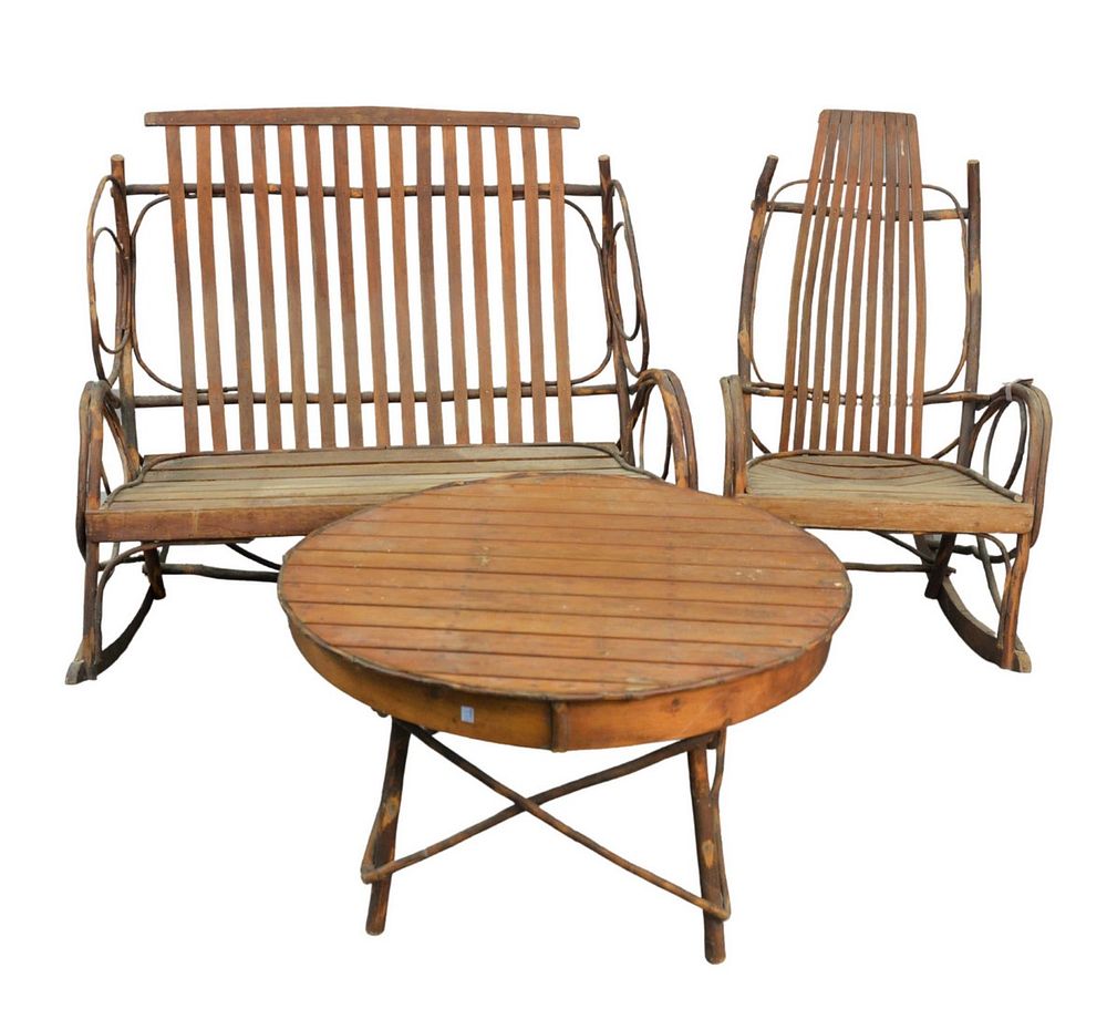 Appraisal: Four piece Adirondack Style Set to include double rocker length