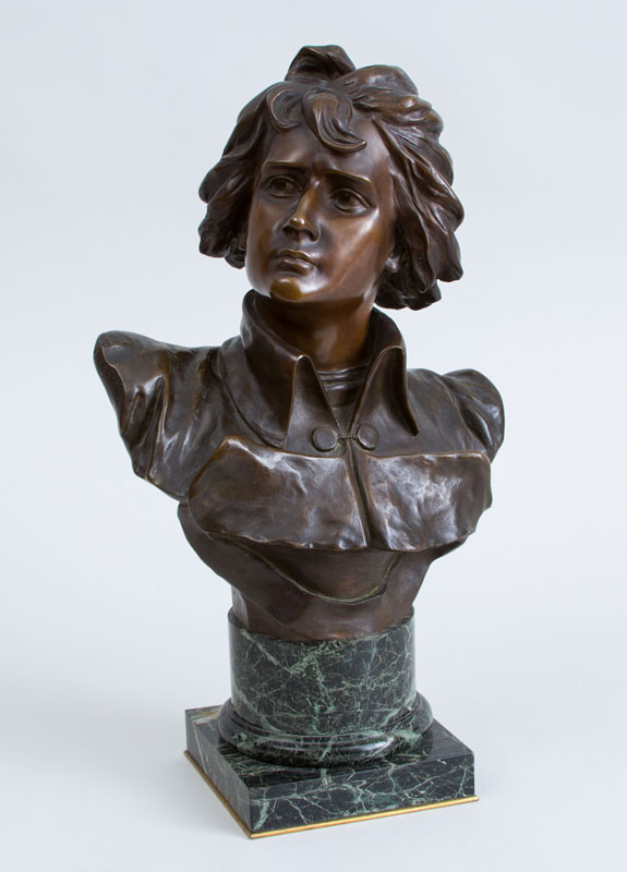 Appraisal: L MADRASSI POSSIBLY LUCA BUST OF A YOUNG MAN Bronze