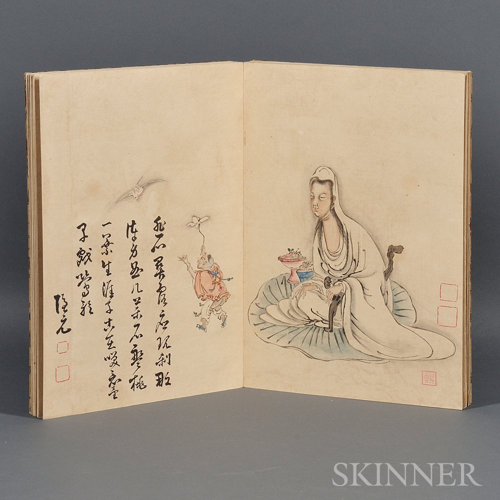 Appraisal: Buddhist Painting Album Japan Meiji period with twenty-two spreads depicting