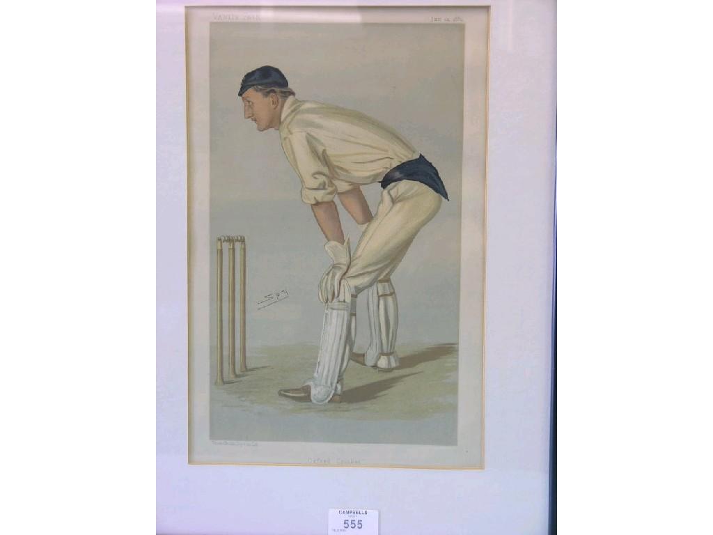 Appraisal: Two Vanity Fair prints Oxford Cricket and Monkey former dated