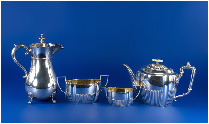 Appraisal: Silver Plated Piece Tea Service Plus a silver plated Georgian