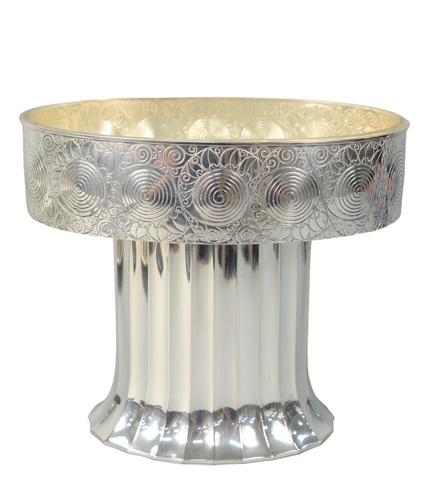 Appraisal: Hans Bolek - Silver Pedestal Fruit Bowl made by Eduard