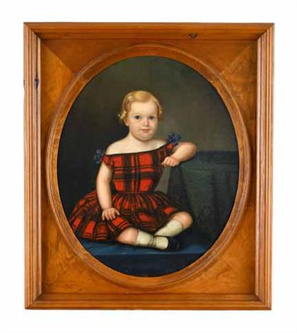 Appraisal: American School th century portrait of a child in a