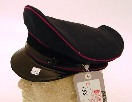 Appraisal: German visor cap with dark blue body black velvet band