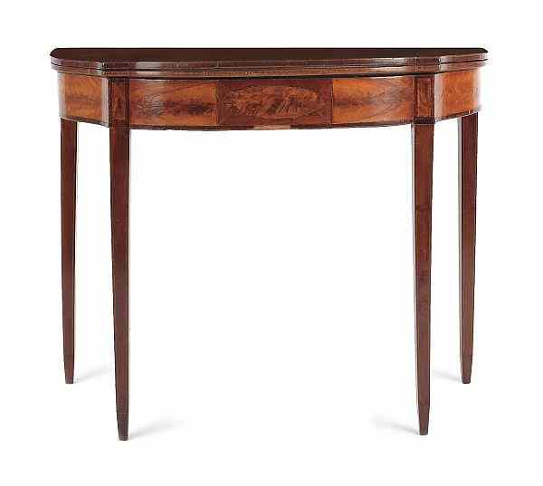 Appraisal: New England Hepplewhite mahogany games table early th c with