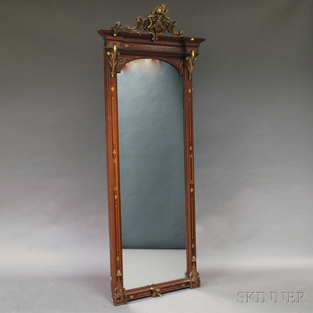 Appraisal: Victorian Renaissance Revival Mahogany Pier Mirror America th century the