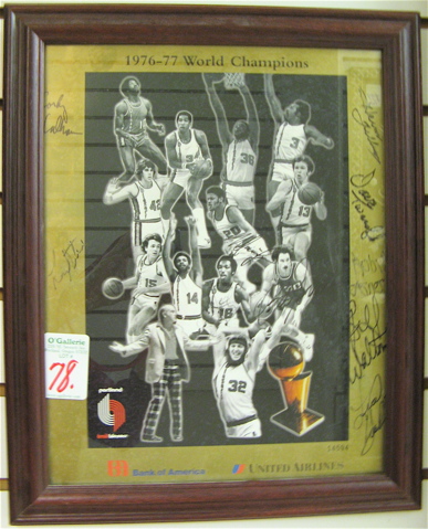 Appraisal: COPY OF PORTLAND TRAILBLAZERS PHOTOGRAPH - World Champions signed in