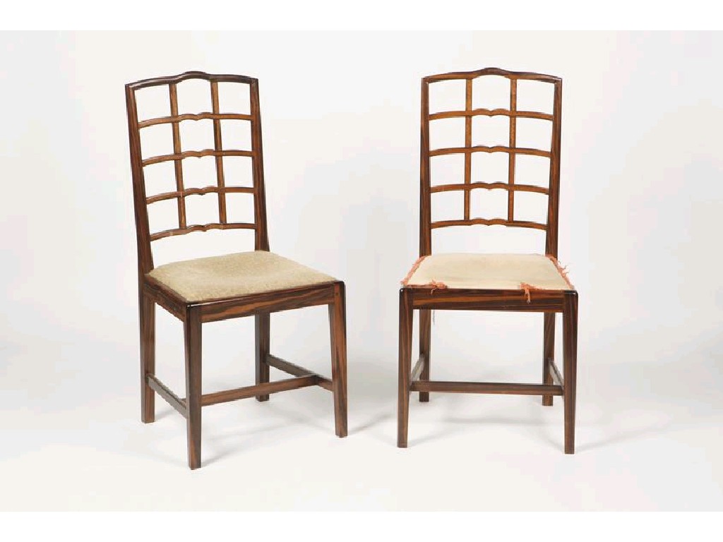 Appraisal: ERNEST W GIMSON A PAIR OF MACCASSAR EBONY AND INLAID