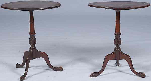 Appraisal: Chippendale-style Tilt Top Tables American early th century a pair