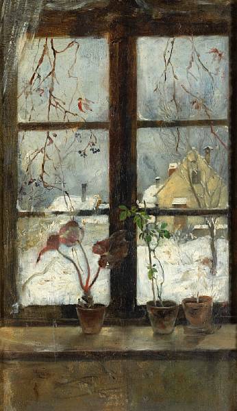 Appraisal: n a Henry Alexander American - 'Snow scene through a