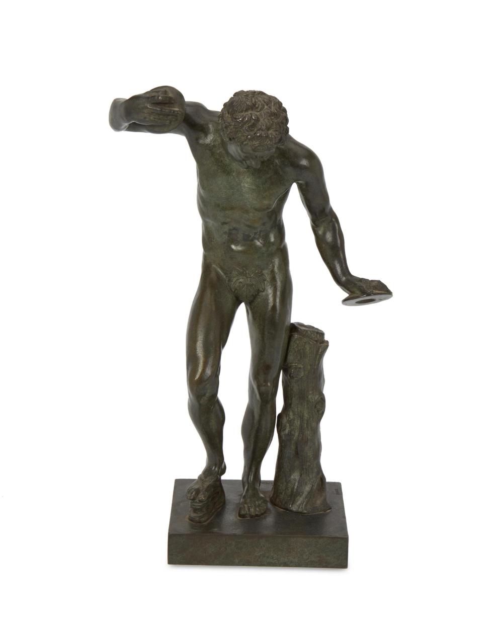 Appraisal: After Giovanni Battista Foggini - Dancing faun with cymbals Patinated