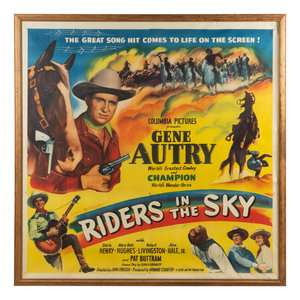 Appraisal: A Film Poster for Riders in the Sky Starring Gene