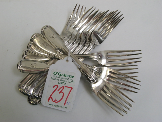 Appraisal: ENGLISH VICTORIAN STERLING SILVER FORKS set of pieces luncheon forks