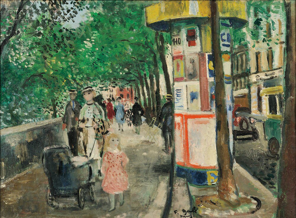 Appraisal: Fran ois Gall French - Sidewalk in Paris Signed and