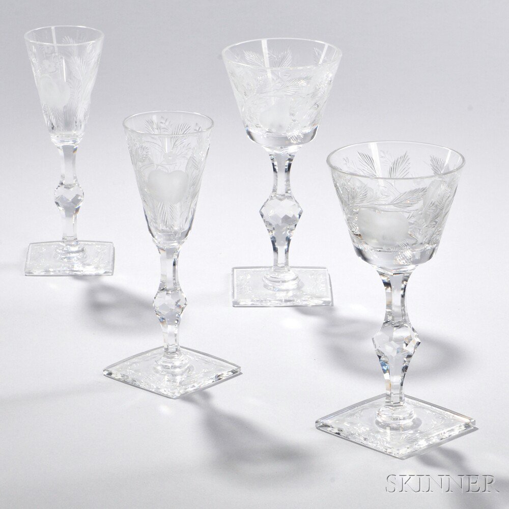 Appraisal: Eighteen Pieces of Cut Glass Stemware late th early th