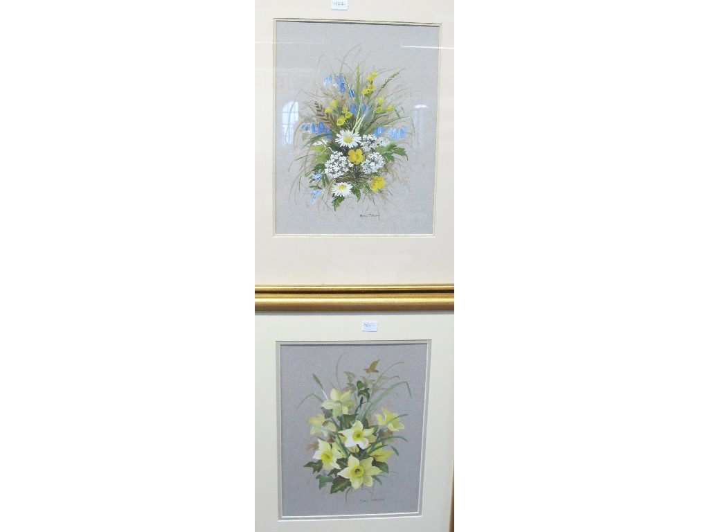 Appraisal: MARY BROWN Pair of watercolour flower studies signed