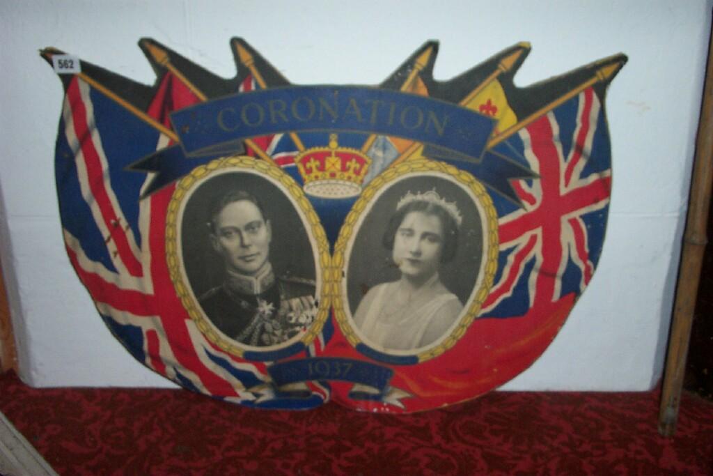 Appraisal: A shaped plaque commemorating the Coronation of King George VI