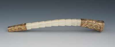 Appraisal: A Victorian Tri-Color Gold Filled and Bone Ivory Parasol Handle