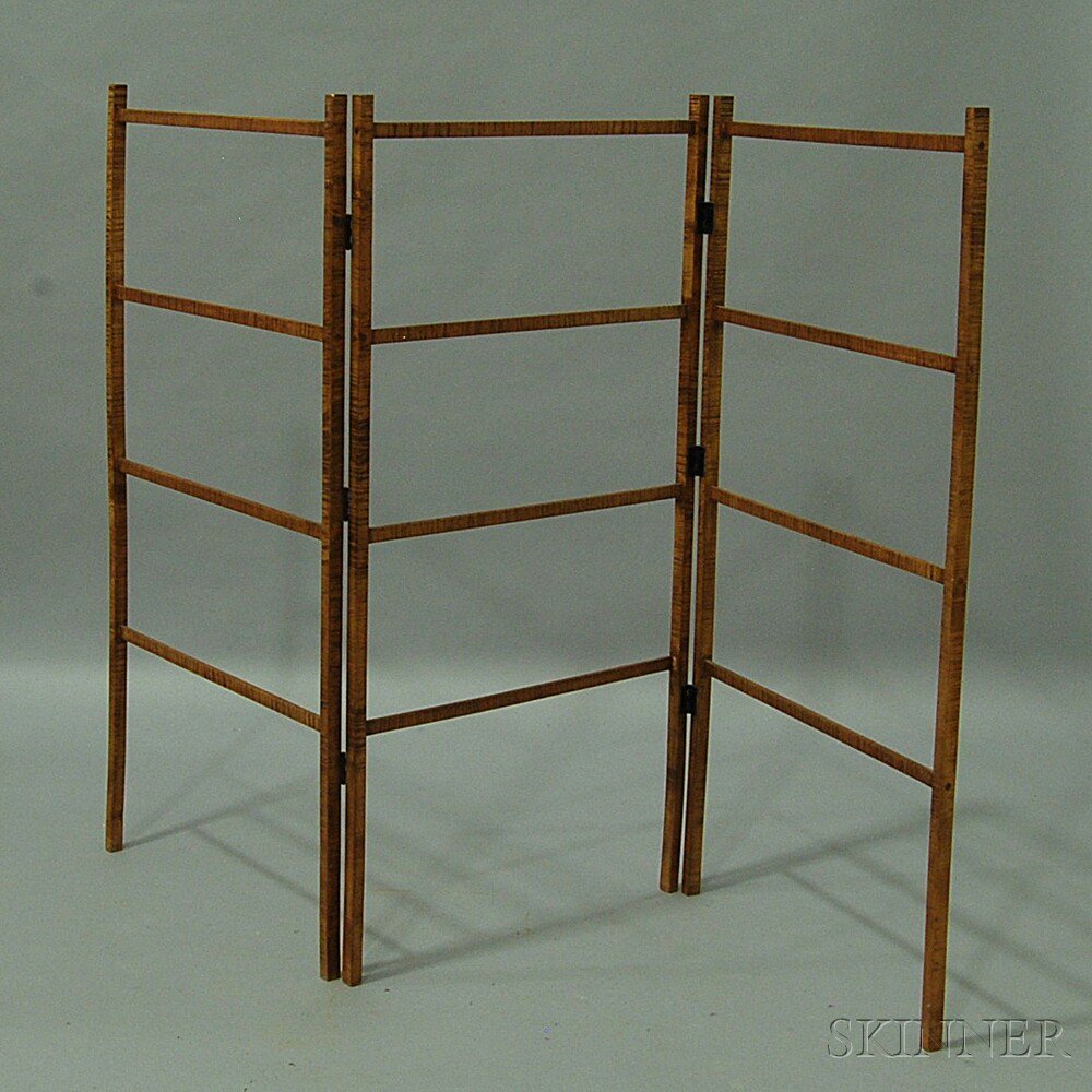 Appraisal: Tiger Maple Folding Drying Rack ht wd in Estimate -