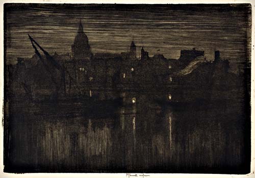 Appraisal: JOSEPH PENNELL St Paul's Aquatint x mm x -inches wide