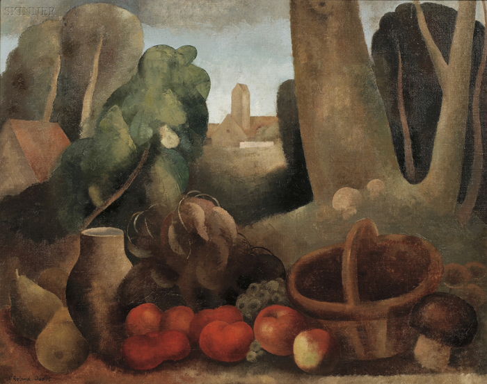 Appraisal: Roland Oudot French - Still Life with Apples and Mushrooms