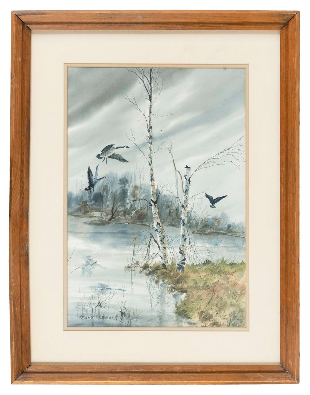 Appraisal: GARY SHEPARD AMERICA B GEESE IN FLIGHT WATERCOLOR ON PAPER