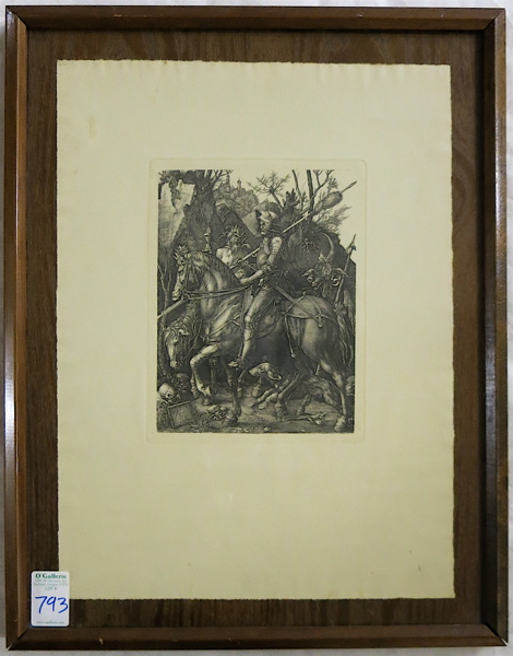 Appraisal: AFTER ALBRECHT DURER COPPER ENGRAVING German - Knight Death and