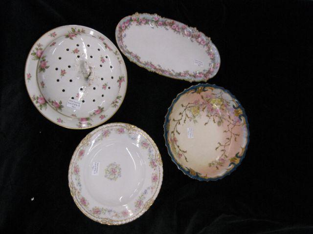 Appraisal: pcs of Antique Estate Porcelain French pancake server bread tray