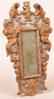 Appraisal: Vintage Blue and Gilt Wall Mirror Vintage Blue and Gilt