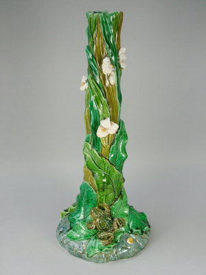 Appraisal: A large Minton majolica spill vase circa naturalistically modelled as