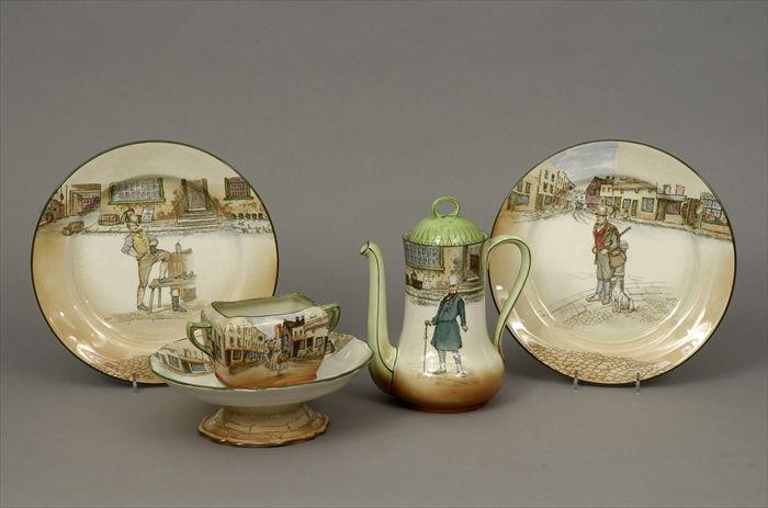 Appraisal: Five Royal Doulton Dickens Ware Table Articles Comprising a coffee