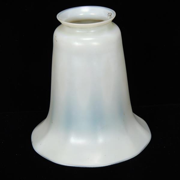 Appraisal: Quezal White Ivory Iridescent Art Glass Lamp Shade Signed on