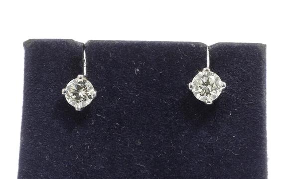 Appraisal: DIAMOND EAR STUDS White gold Classic ear studs each set