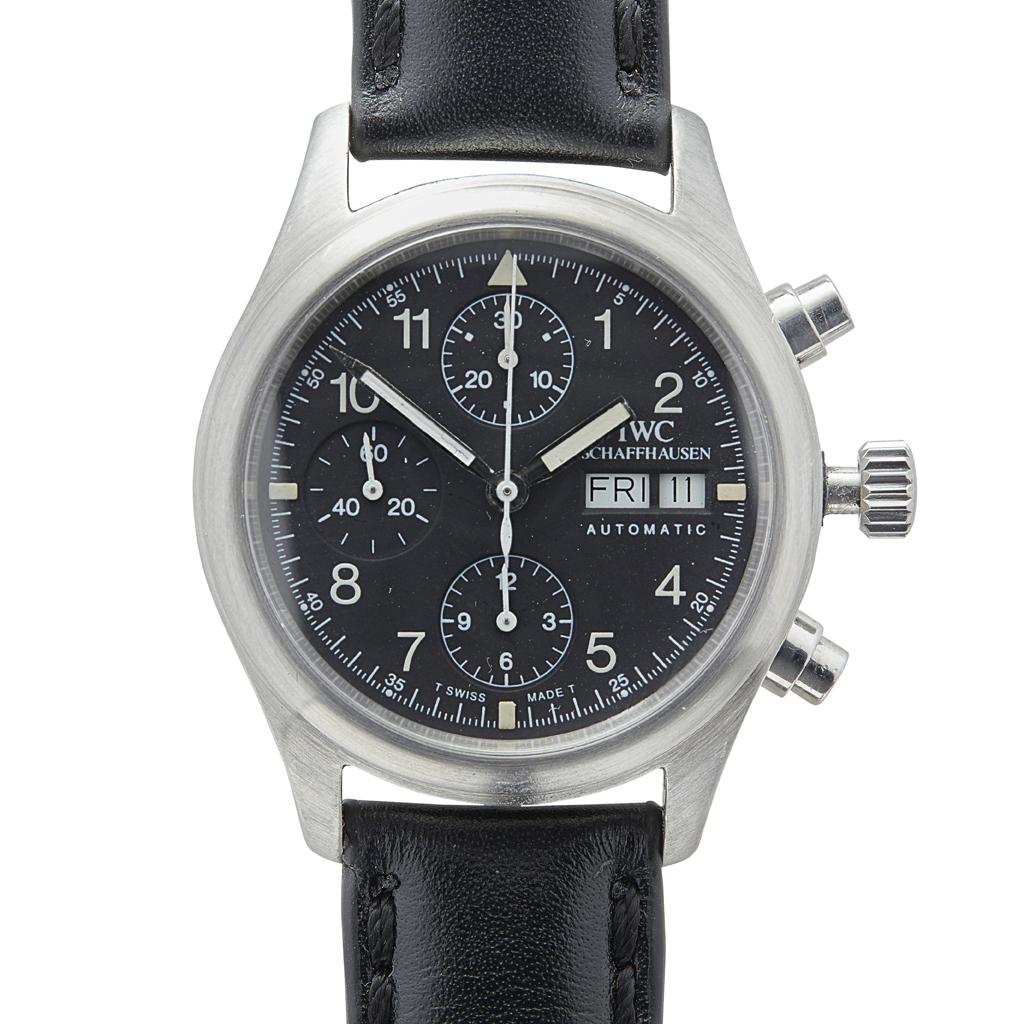 Appraisal: IWC - A gentleman's stainless steel chronograph Der Fliegerchronograph black