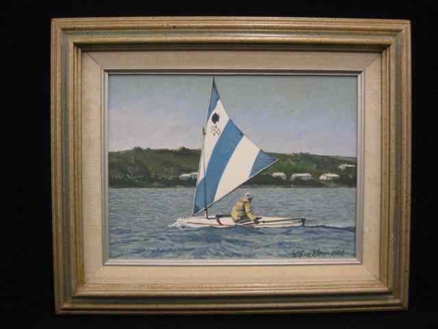 Appraisal: Harry Buckley Oil ''Sailing '' listed artist image area ''