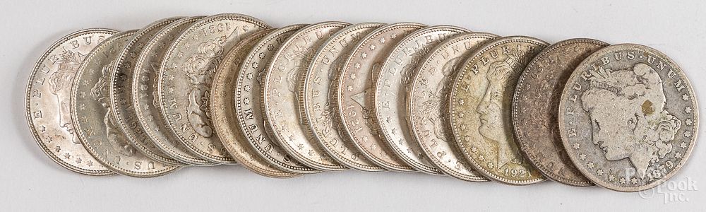 Appraisal: Fifteen Morgan silver dollars Fifteen Morgan silver dollars Competitive In-House