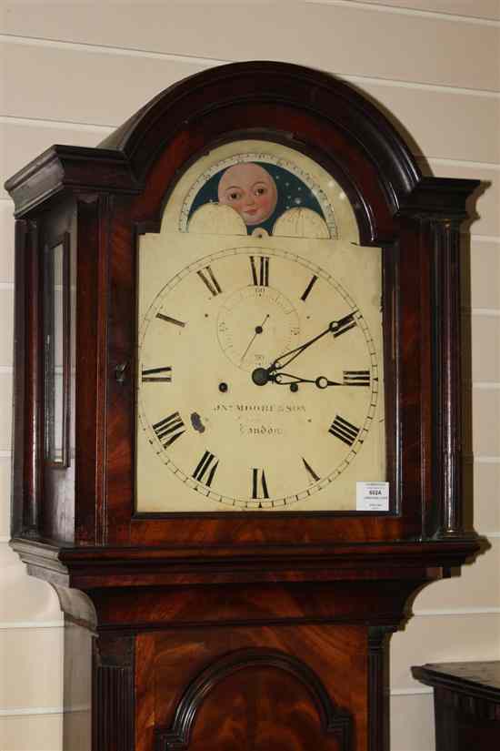 Appraisal: A George III mahogany eight day longcase clock the painted