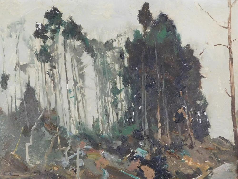 Appraisal: Chauncey Foster Ryder American - oil on board forest landscape